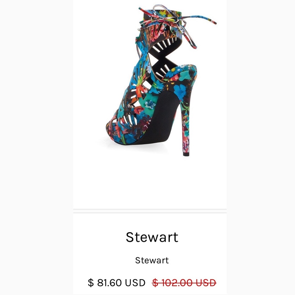 Privileged Size 6 Floral Heels - Picture 4 of 5